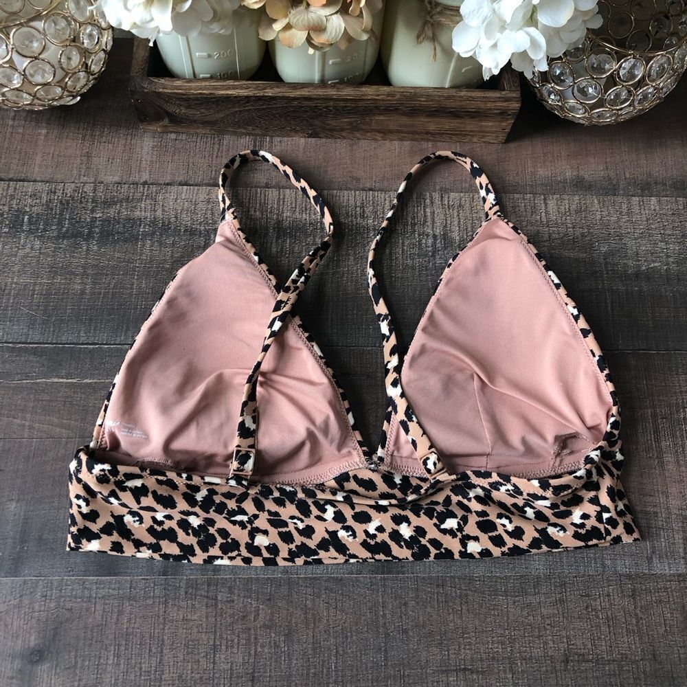 Aerie Leopard Longline Triangle Bikini Top - Picture 4 of 5